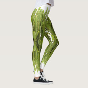 Funky Grüne Sukkulenten-Pflanzen-Druck Leggings