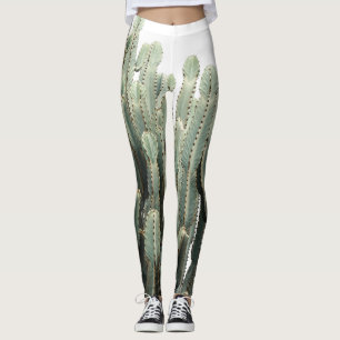 Funky Grüne Sukkulenten-Pflanzen-Druck Leggings
