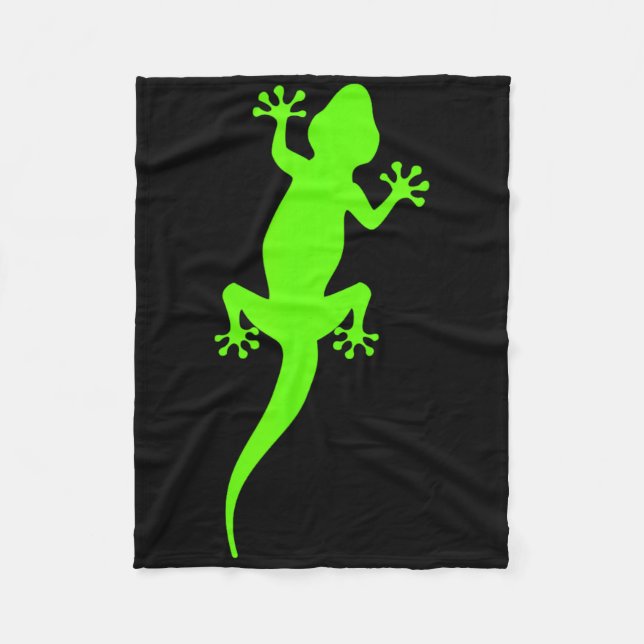 Funky Grüner Klettergecko  Fleecedecke (Vorderseite)