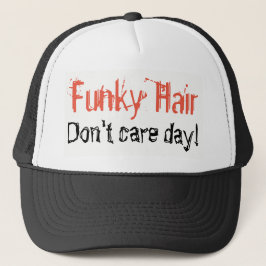 Funky Hair Don't Care Day Spaß Orange Red Truckerkappe
