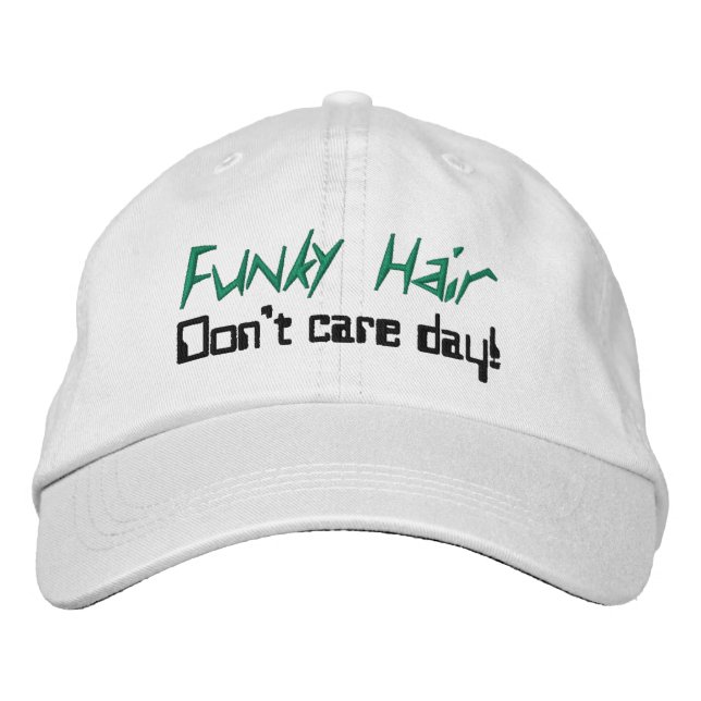 Funky Hair Spaß Green Black Bestickte Baseballkappe (Vorderseite)