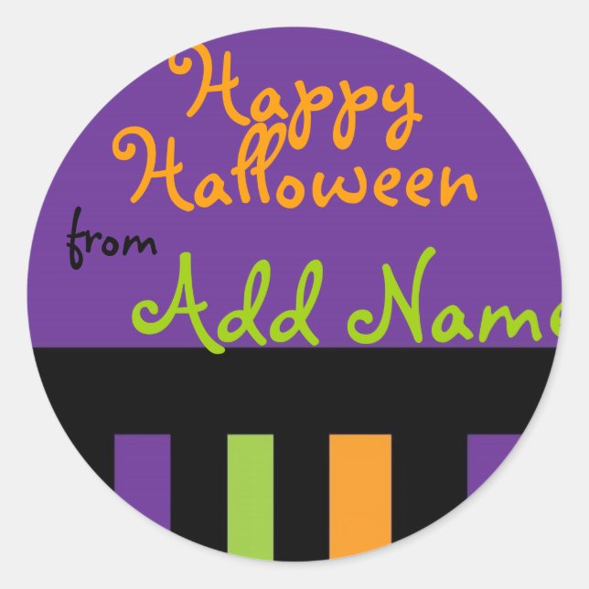 Funky Halloween Leckerei Label Runder Aufkleber (Vorderseite)