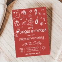Funky Hand Drawn Jingle und Mingle Christmas Party