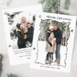 Funky Hand Drawn Scribble Retro Christmas 2 Foto Feiertagskarte<br><div class="desc">Sie können die Farbe der Worte "Frohe Weihnachten" ändern. Sie können es im Zazzle-Editor tun,  können sich mit mir in Verbindung setzen,  wenn Sie Details dazu benötigen,  oder wenn Sie andere Hilfe oder einen neuen Artikel benötigen. Ich antworte bald.</div>
