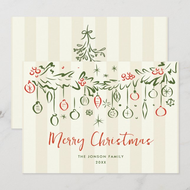 Funky Hand Drawn Scribble Retro Weihnachten (Vorne/Hinten)