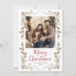 Funky Hand Drawn Scribble Retro Weihnachts-Foto Feiertagskarte