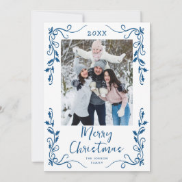 Funky Hand Drawn Scribble Retro Weihnachts-Foto Feiertagskarte