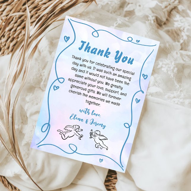 Funky Hand Drawn Wedding Danke Karte (Von Creator hochgeladen)