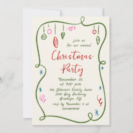 Funky Hand Drawn Whimsical Weihnachtsfeier Einladung