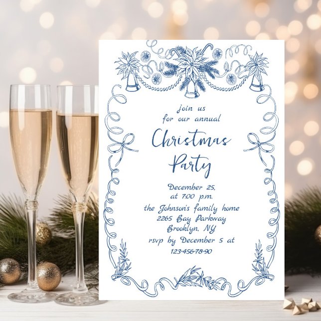 Funky Hand Drawn Whimsical Weihnachtsfeier Einladung (Von Creator hochgeladen)