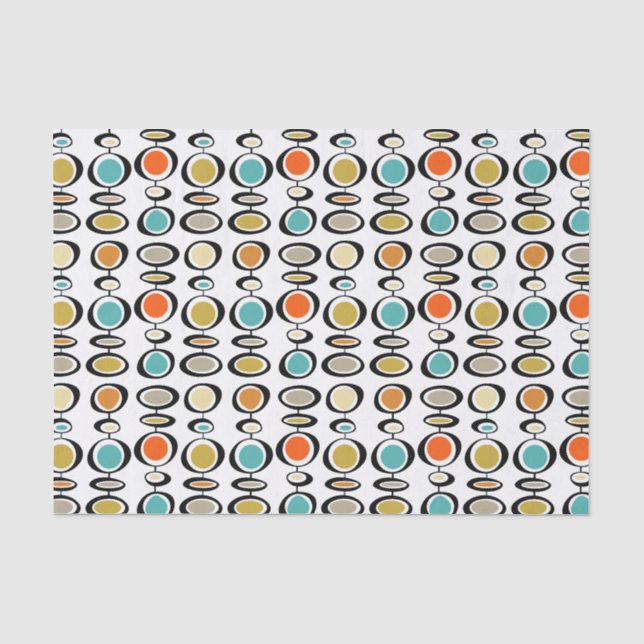 Funky Hanging Circles Retro Mitte Jahrhundert Seidenpapier (Vorderseite)