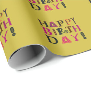 Funky Happy Birthday Packpapier