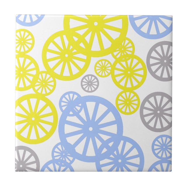 Funky Happy Wheel Kreis Muster Produkt Fliese (Vorderseite)