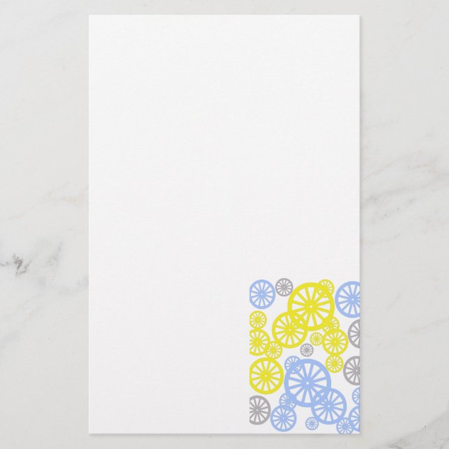 Funky Happy Wheel Muster Briefpapier (Vorderseite)