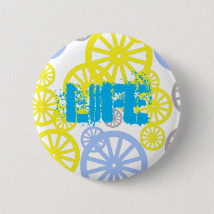 Funky Happy Wheel Muster Button