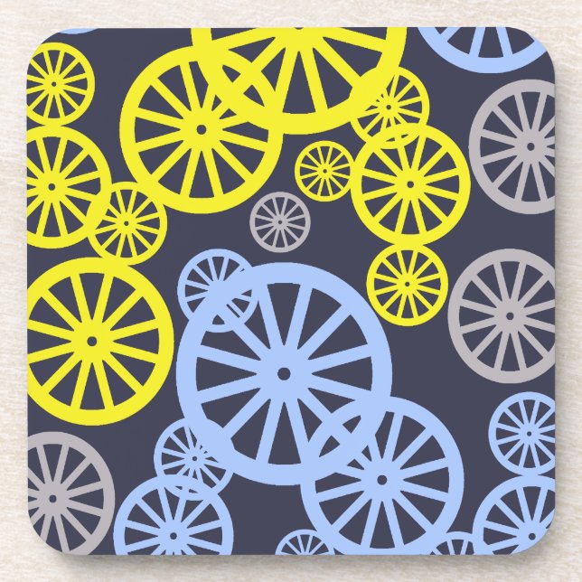 Funky Happy Wheel Muster Getränkeuntersetzer (Vorderseite)