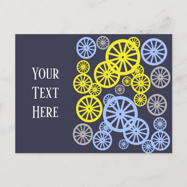 Funky Happy Wheel Muster Postkarte (Vorderseite)