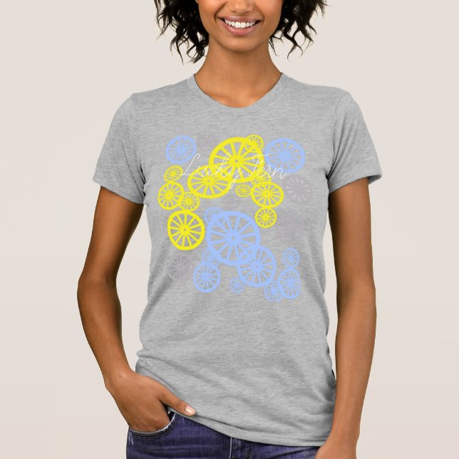 Funky Happy Wheel Muster T-Shirt (Vorderseite)