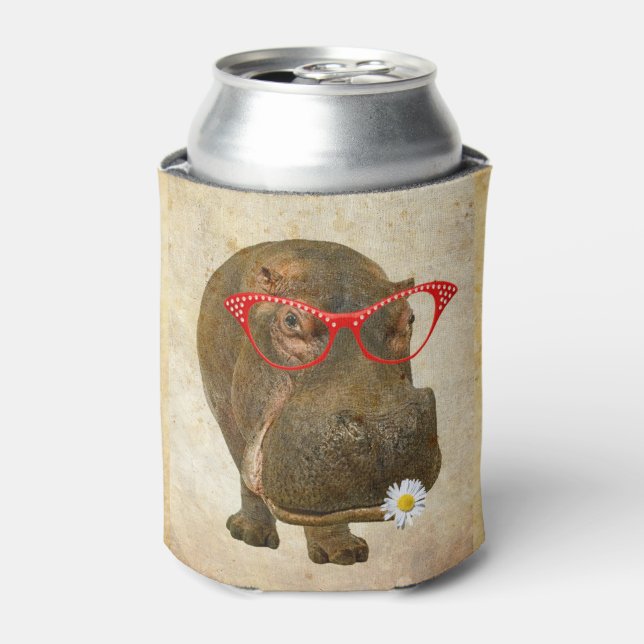 Funky Hippopotamus kann kühlen! Dosenkühler (Kanne Vorderseite)
