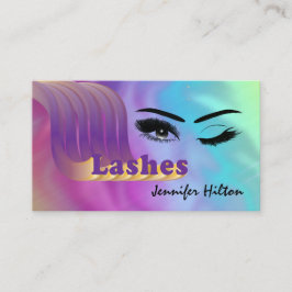 Funky hologaphische farbenfrohe Lashes Logo nach V Visitenkarte