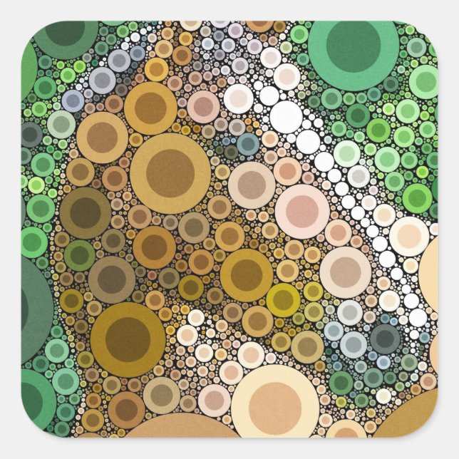 Funky Horcles Bubbles Moderne Kunst Quadratischer Aufkleber (Vorderseite)