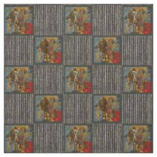 Funky Hot Jazz auf grungy Stripes 58" Cotton Twill Stoff