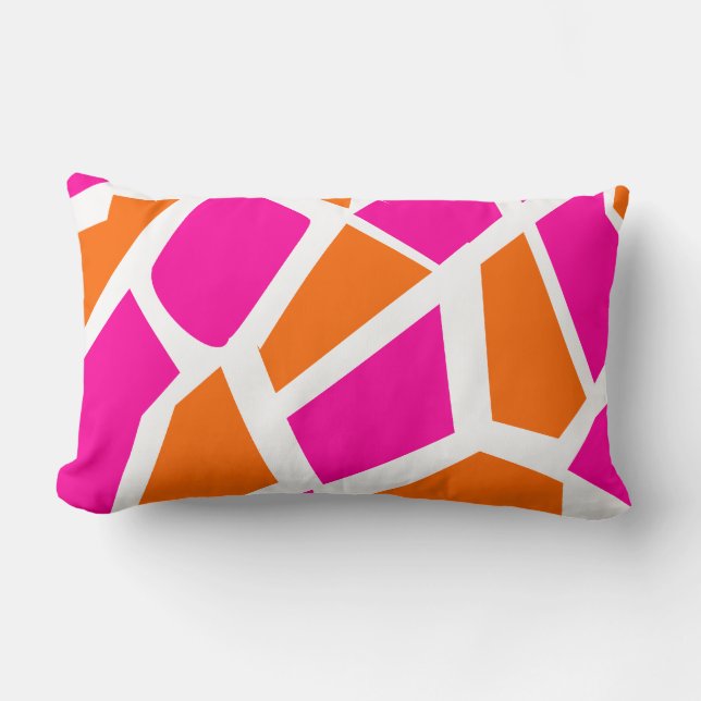 Funky Hot Pink Orange Giraffe Print Girl Pattern Lendenkissen (Vorderseite)