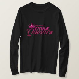 Funky hot pink personalisierte Imitate Glitzer Gym T-Shirt