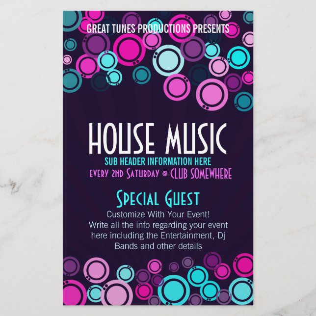 Funky House Music Club Party Flyer (Vorne)