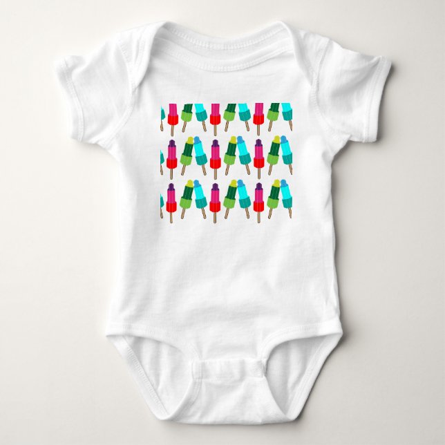 Funky Ice-Cream-Muster | Eiscreme Baby Strampler (Vorderseite)