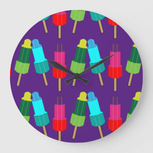 Funky Ice-Cream-Muster Eiscreme Große Wanduhr
