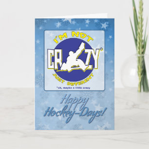 Funky Ice Hockey Goalie Carte de Noël
