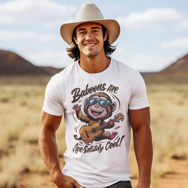Funky Jamming: Baboon Gitarrist T-Shirt (Von Creator hochgeladen)