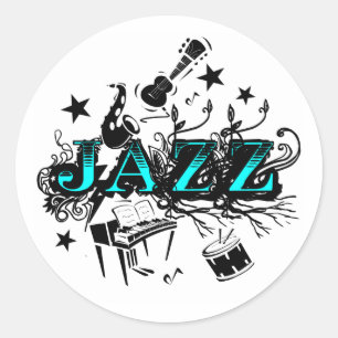 Funky Jazz Runder Aufkleber