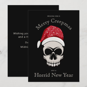 Funky Joyeux Creepmas Crâne Santa Hat Carte de vac