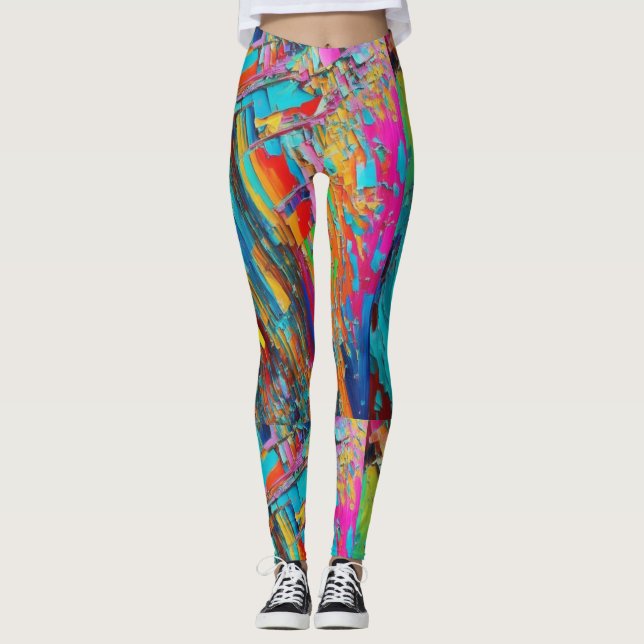 Funky Kaleidoscope leggings colorés (Devant)