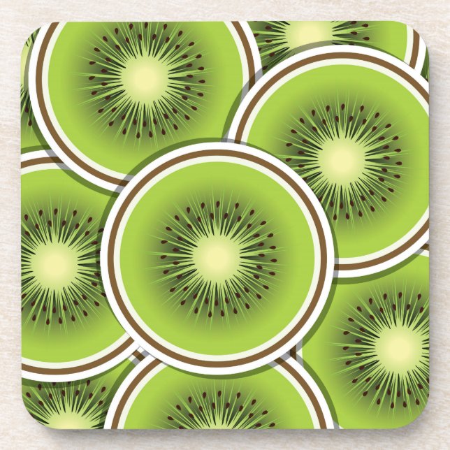 Funky Kiwi Frucht Getränkeuntersetzer (Vorderseite)