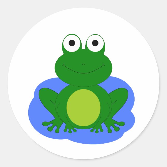 Funky kleiner Froschteich Runder Aufkleber (Vorderseite)