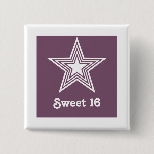 Funky Knopf des Stern-Bonbon-16, lila Button