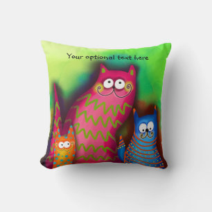 Funky Künstlerisch Colorful Cat Throw Kissen