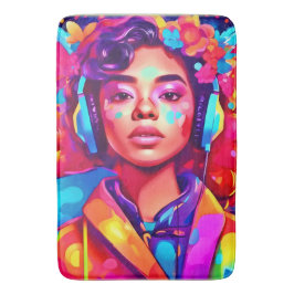 Funky Lady Digital Artwork Badematte