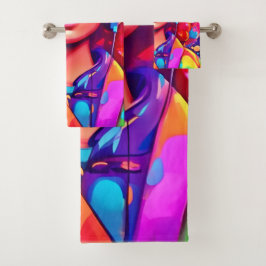 Funky Lady Digital Artwork Badhandtuch Set