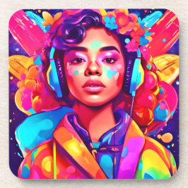 Funky Lady Digital Artwork Getränkeuntersetzer