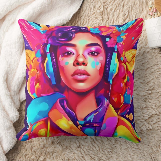 Funky Lady Digital Artwork Kissen (Decke)