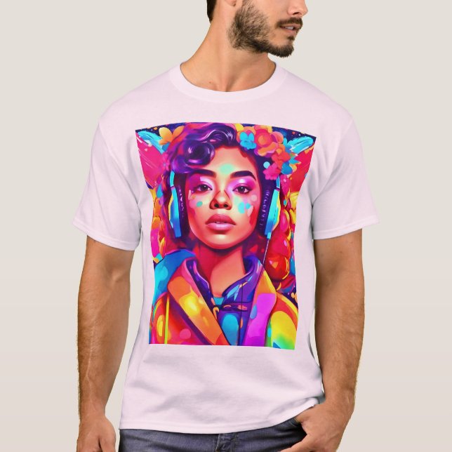 Funky Lady Digital Artwork T-Shirt (Vorderseite)