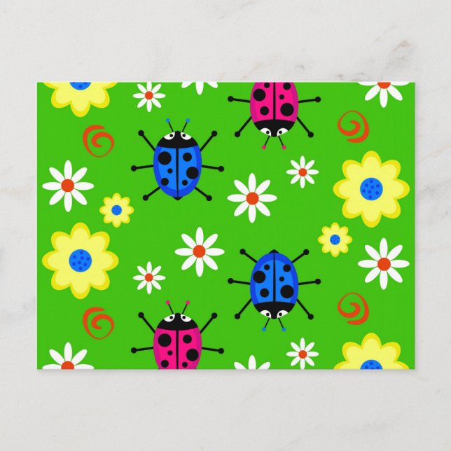 Funky Ladybugs Postkarte (Vorderseite)