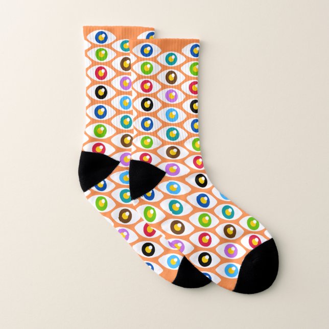 Funky Light Orange Eyes Men Women Socken (Paar)