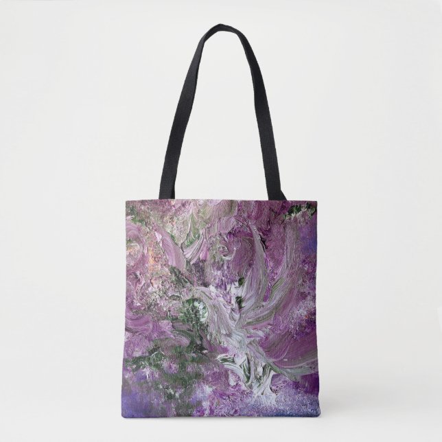 Funky Lila Abstrakt Art Bag Tasche (Vorderseite)