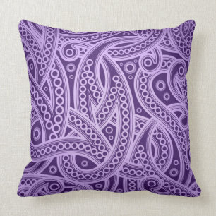 Funky lila abstraktes Paisley-Musterthrow-Kissen Kissen
