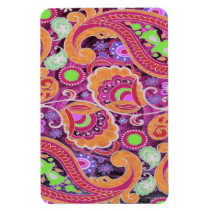 Funky lila abstraktes Retro Paisley-Muster Magnet